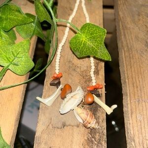 Natural Shell and Bead Necklace / mother of Pearl, seashell necklace